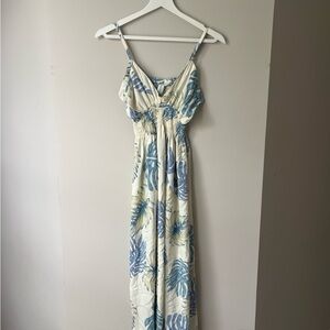 Punny Island Tropical Print Maxi Dress